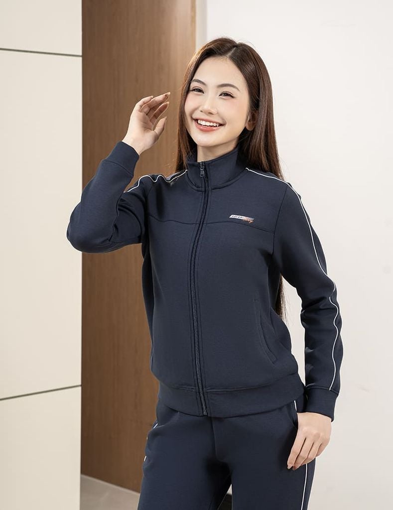 Bộ đồ đông nữ  2 da ngực in logo