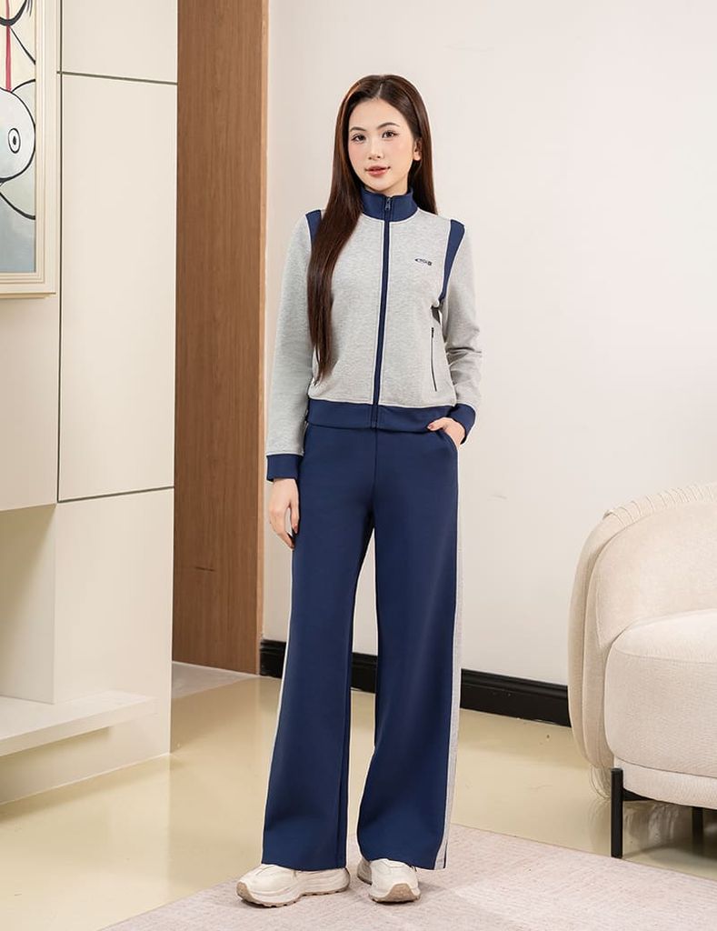 Bộ đồ đông 2 da nữ quần ống suông