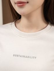 Bộ nỉ cổ tròn nữ hình in trước ngực