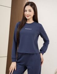 Bộ nỉ cổ tròn nữ hình in trước ngực