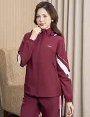 Bộ gió nữ có mũ hình in trước ngực