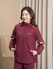 Bộ gió nữ có mũ hình in trước ngực