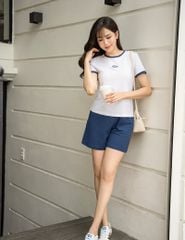 Bộ đồ hè quần đùi nữ hình in trước ngực