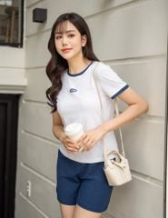 Bộ đồ hè quần đùi nữ hình in trước ngực