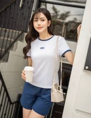 Bộ đồ hè quần đùi nữ hình in trước ngực