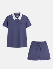 Bộ đồ hè quần đùi nữ cạp chun hình in trước ngực