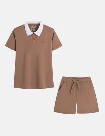 Bộ đồ hè quần đùi nữ cạp chun hình in trước ngực