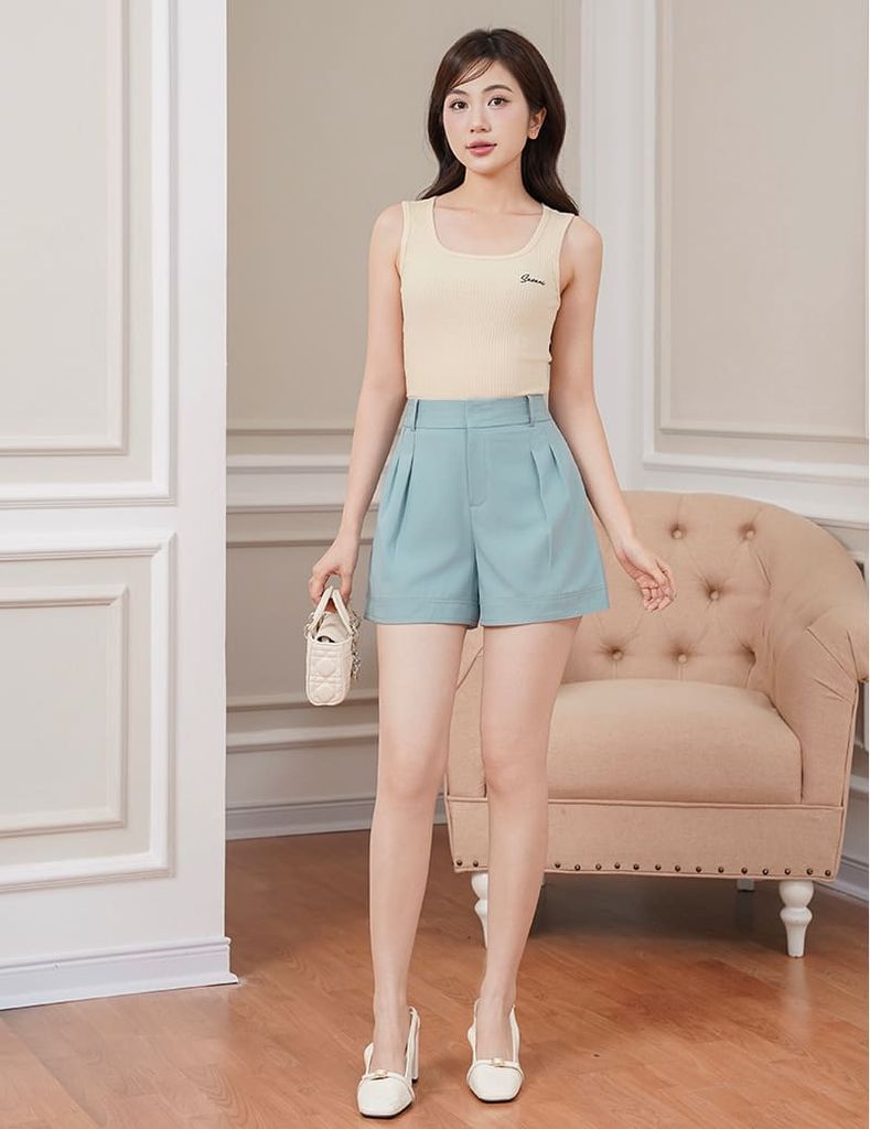 Áo ba lỗ nữ hình thêu nhỏ trước ngực