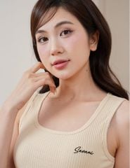 Áo ba lỗ nữ hình thêu nhỏ trước ngực