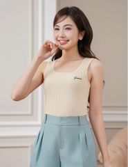 Áo ba lỗ nữ hình thêu nhỏ trước ngực