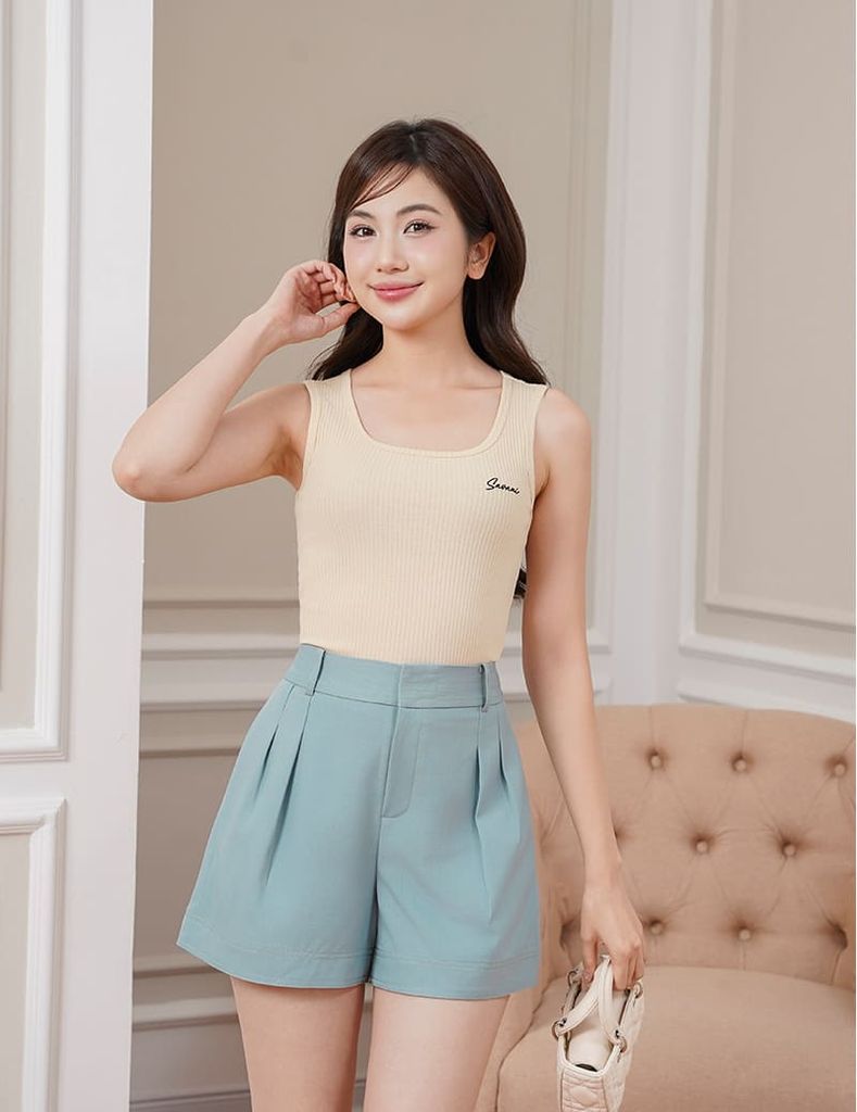 Áo ba lỗ nữ hình thêu nhỏ trước ngực