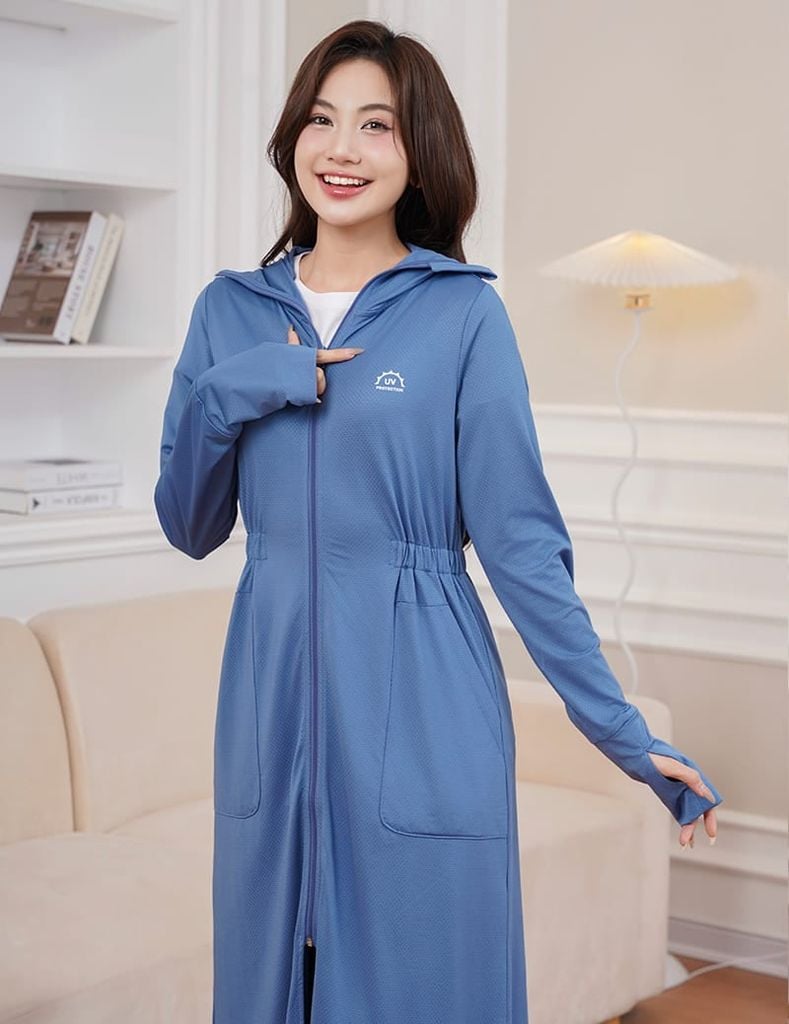 Áo chống nắng nữ dáng dài chống tia UV