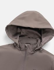 Áo gió có mũ nữ ngực in logo phối 2 bên sườn