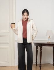 Áo khoác gió có mũ nữ hình in trước ngực