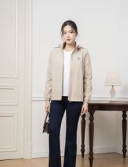 Áo khoác gió có mũ nữ hình in trước ngực