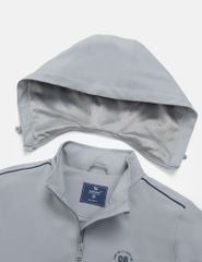 Áo khoác gió có mũ nữ hình in trước ngực