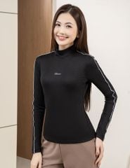 Áo giữ nhiệt nữ cổ cao thêu logo giữa ngực