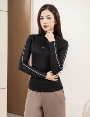 Áo giữ nhiệt nữ cổ cao thêu logo giữa ngực