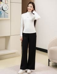 Áo giữ nhiệt nữ cổ cao thêu logo giữa ngực