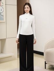 Áo giữ nhiệt nữ cổ cao thêu logo giữa ngực