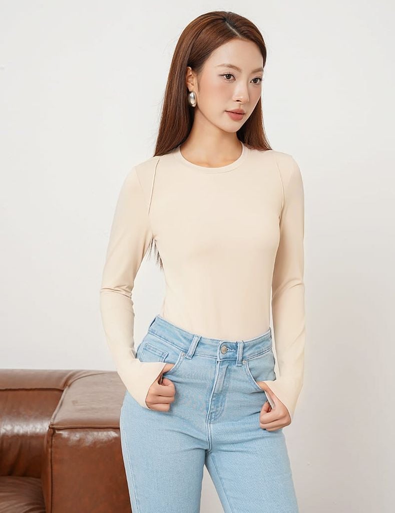 Áo giữ nhiệt cổ tròn nữ