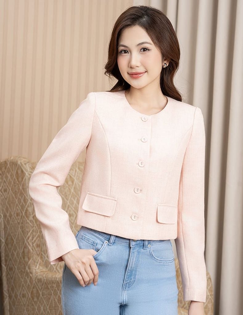 Áo khoác kiểu nữ cổ tròn