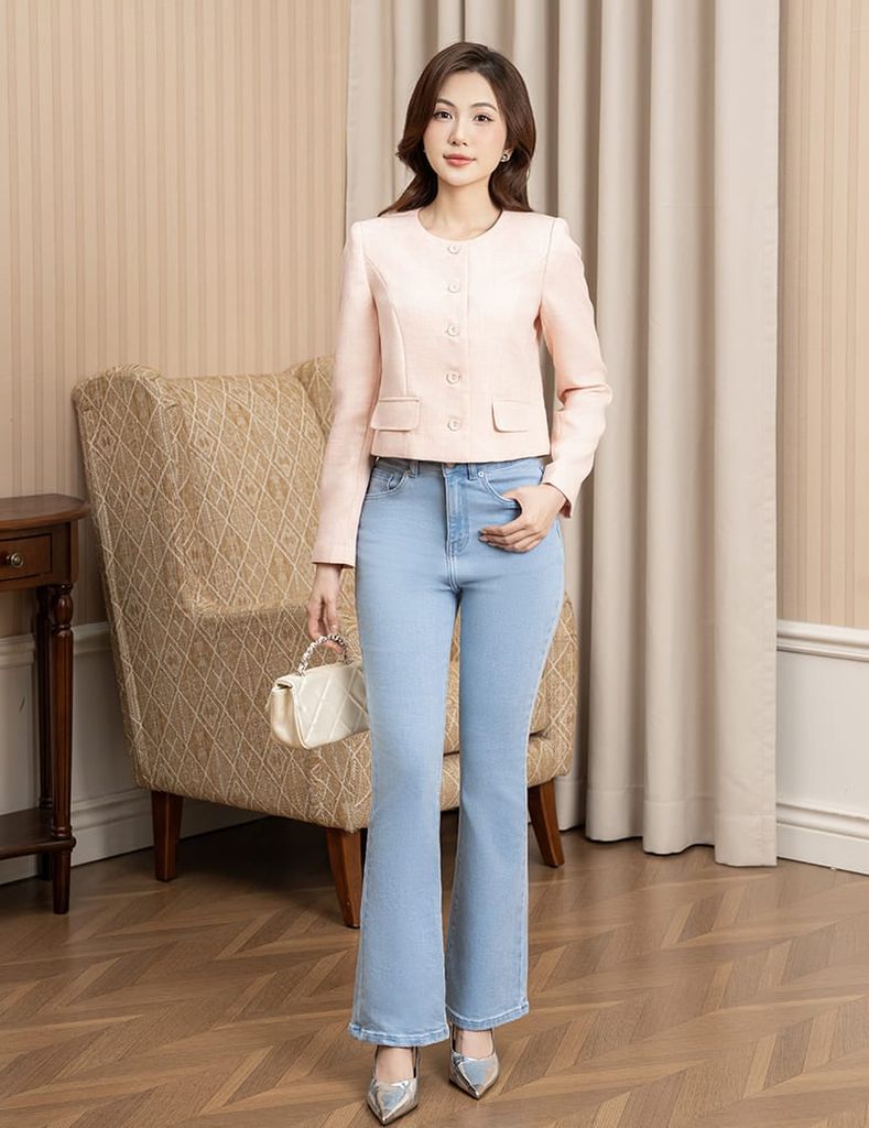 Áo khoác kiểu nữ cổ tròn