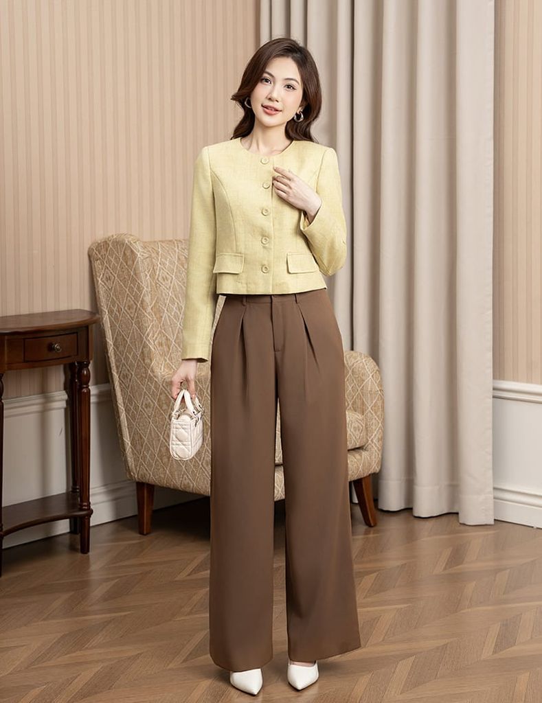 Áo khoác kiểu nữ cổ tròn