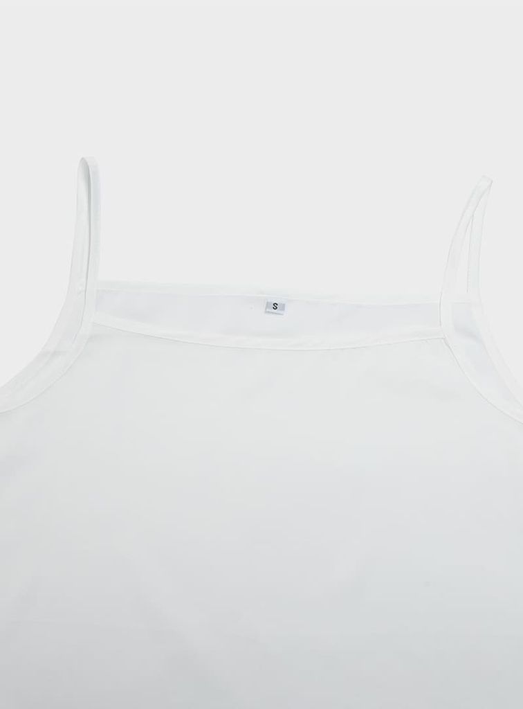 Áo sơ mi dài tay nữ in loang phối áo hai dây trắng