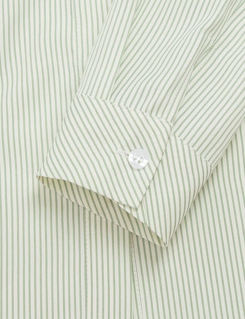 Áo sơ mi kẻ dài tay nữ nơ trang trí