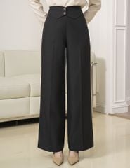 Quần âu nữ ống suông cạp thân trước cách điệu