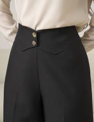 Quần âu nữ ống suông cạp thân trước cách điệu