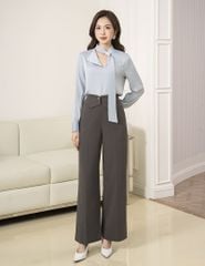 Quần âu nữ ống suông cạp thân trước cách điệu