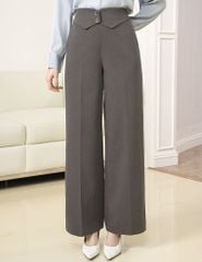 Quần âu nữ ống suông cạp thân trước cách điệu