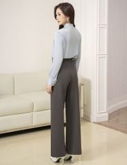 Quần âu nữ ống suông cạp thân trước cách điệu