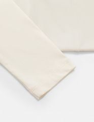 Áo thun dài tay cổ bẻ nữ can diễu 2 bên thân trước