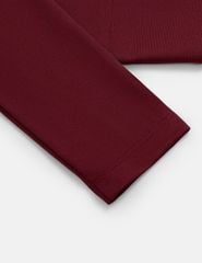 Áo thun dài tay cổ bẻ nữ can diễu 2 bên thân trước