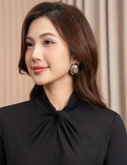 Áo thun dài tay nữ cổ vặn xoắn