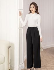 Áo thun dài tay nữ cổ vặn xoắn