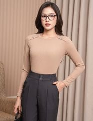 Áo thun dài tay nữ cổ tròn