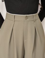 Quần âu nữ ống suông cạp kẹp lé