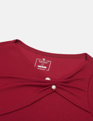 Áo thun dài tay nữ cổ tròn