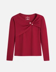 Áo thun dài tay nữ cổ tròn