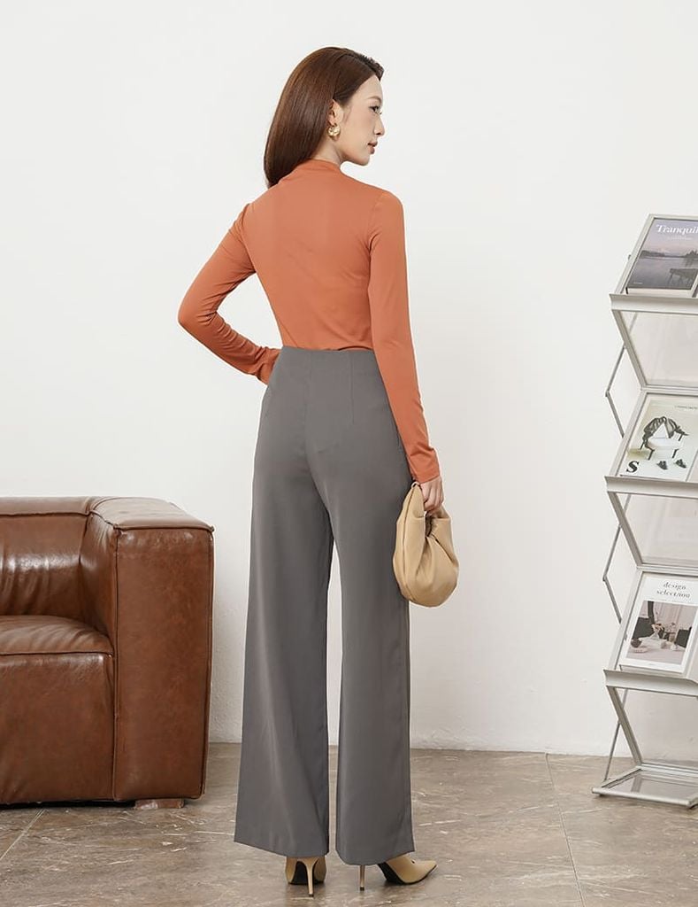 Quần âu cạp cao nữ ống suông