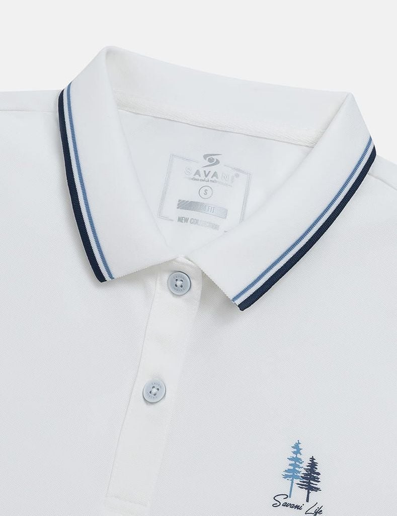 Áo polo nữ ngắn tay hình in trước ngực