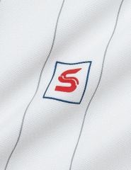 Áo polo ngắn tay nữ kẻ sọc thêu logo trước ngực