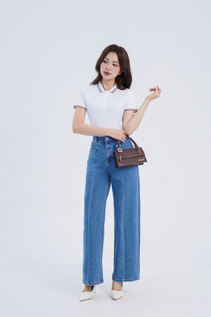 Quần jean nữ ống suông