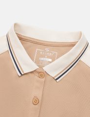 Áo polo nữ phối tay in hình trước ngực