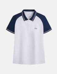 Áo polo nữ phối tay in hình trước ngực