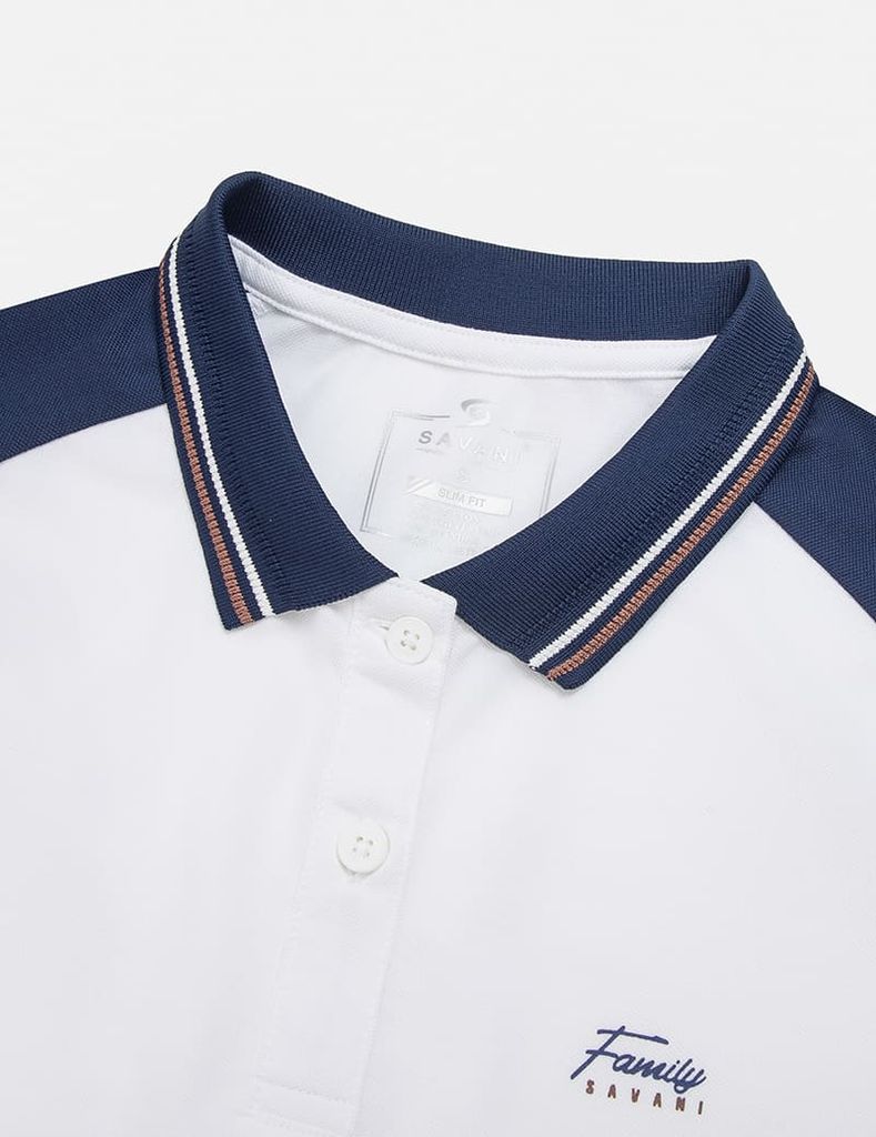 Áo polo nữ phối tay in hình trước ngực